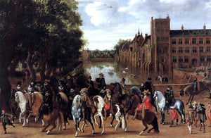  Hendrick Ambrosius Packx The Princes of Orange and Their Families Riding Out from the Buitenhof - Art Print