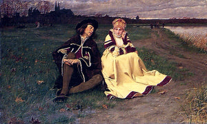  Charles Edmond Delort The Proposal - Art Print