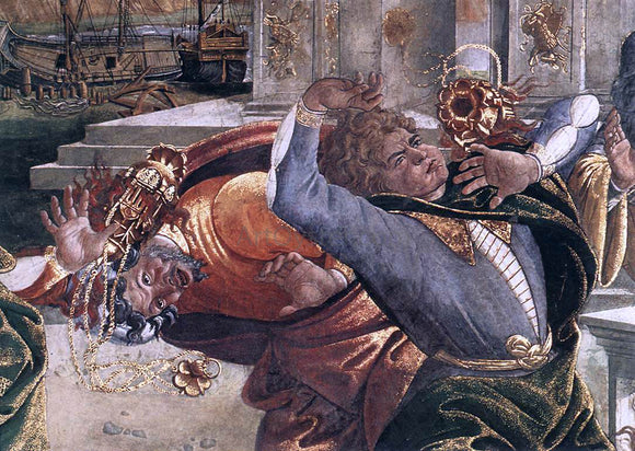  Sandro Botticelli The Punishment of Korah and the Stoning of Moses and Aaron (detail 3) (Cappella Sistina, Vatican) - Art Print