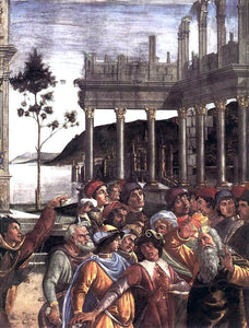  Sandro Botticelli The Punishment of Korah and the Stoning of Moses and Aaron (detail 4) (Cappella Sistina, Vatican) - Art Print