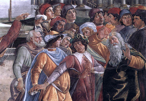  Sandro Botticelli The Punishment of Korah and the Stoning of Moses and Aaron (detail 5) (Cappella Sistina, Vatican) - Art Print
