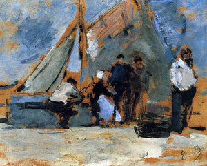  Eugene-Louis Boudin The Quay at Honfleur - Art Print