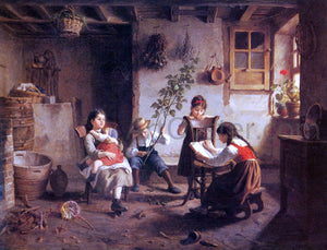  Paul Seignac The Reading Lesson - Art Print