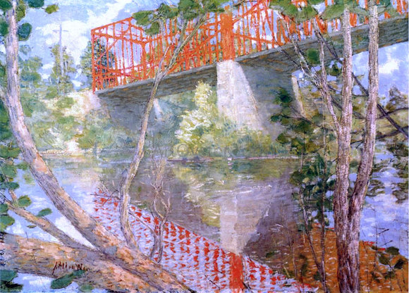  Julian Alden Weir The Red Bridge - Art Print