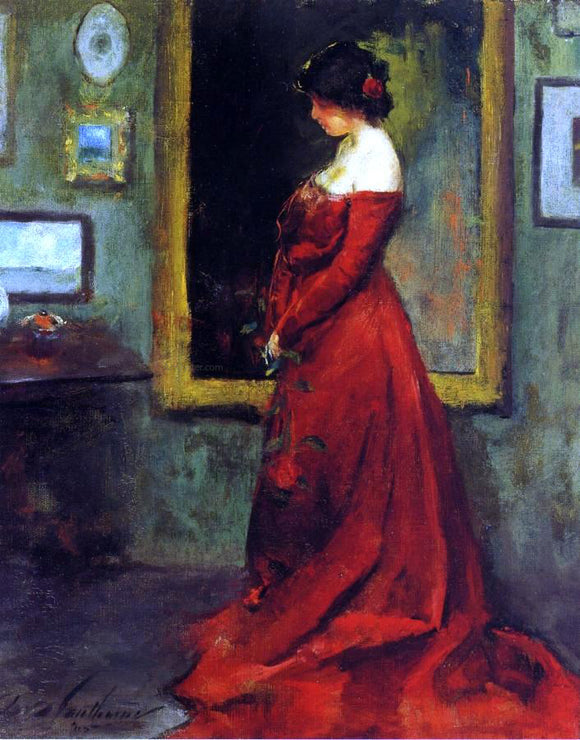  Charles Webster Hawthorne The Red Gown - Art Print