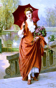  Joseph Caraud The Red Parasol - Art Print