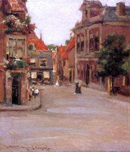  William Merritt Chase The Red Roofs of Haarlem (also known as A Street in Holland) - Art Print