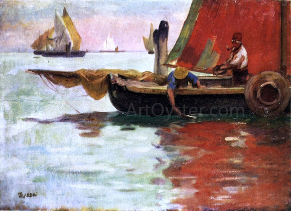  Frank Duveneck A Red Sail - Art Print