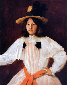  William Merritt Chase The Red Sash (also known as Portrait of the Artist's Daughter) - Art Print