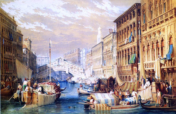  Samuel Prout The Rialto, Venice - Art Print