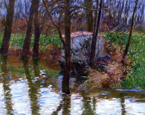  John Leslie Breck The River Epte with Monet's Aelier-Boat - Art Print