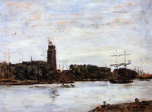  Eugene-Louis Boudin The River Scheldt - Art Print