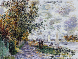  Claude Oscar Monet The Riverbank at Petit-Gennevilliers - Art Print