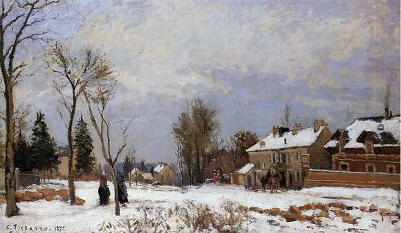  Camille Pissarro The Road from Versailles to Saint-Germain, Louveciennes. Snow Effect - Art Print