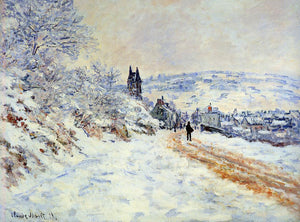  Claude Oscar Monet The Road to Vetheuil, Snow Effect - Art Print