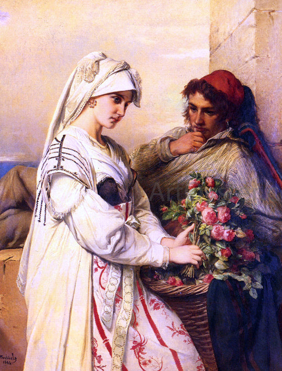  Jean-Francois Portaels The Rose Vendor - Art Print