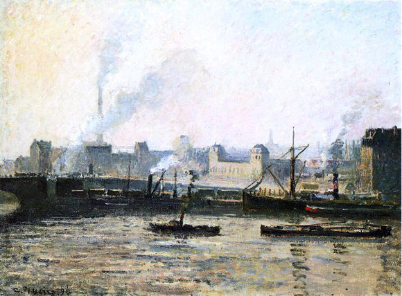  Camille Pissarro The Saint Sever Bridge at Rouen, Fog - Art Print