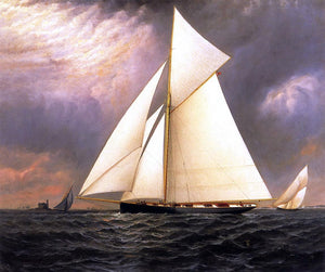  Elisha J. Taylor Baker The Seawanhaka Corinthian Yacht Club Cutter 'Bedouin' off Execution Rocks Lighthouse - Art Print