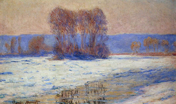  Claude Oscar Monet The Seine at Bennecourt in Winter - Art Print