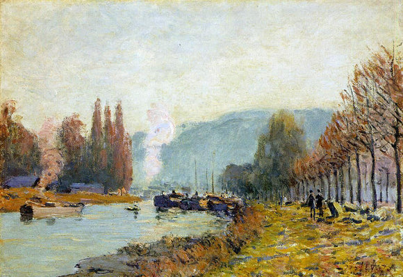  Alfred Sisley The Seine at Bougival - Art Print