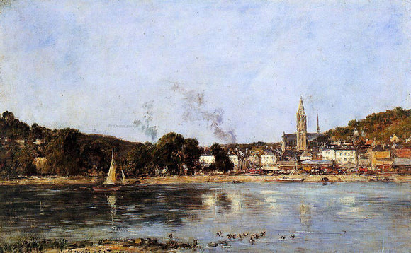  Eugene-Louis Boudin The Seine at Caudebec-en-Caux - Art Print