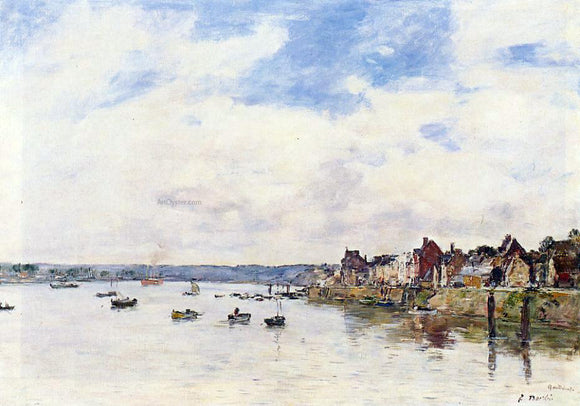  Eugene-Louis Boudin The Seine at Quillebeuf - Art Print