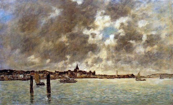  Eugene-Louis Boudin The Seine at Quilleboeuf - Art Print