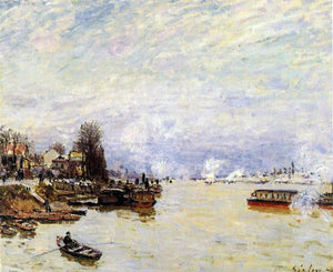 Alfred Sisley The Seine, View from the Quay de Pont du Jour - Art Print