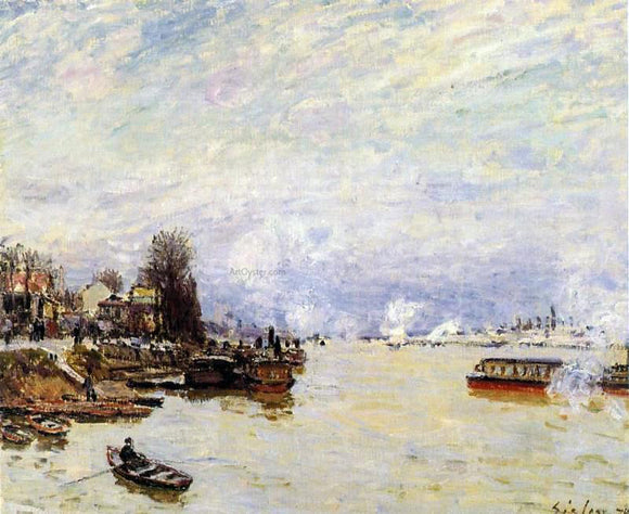  Alfred Sisley The Seine, View from the Quay de Pont du Jour - Art Print