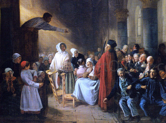  Francois-Auguste Biard The Sermon - Art Print