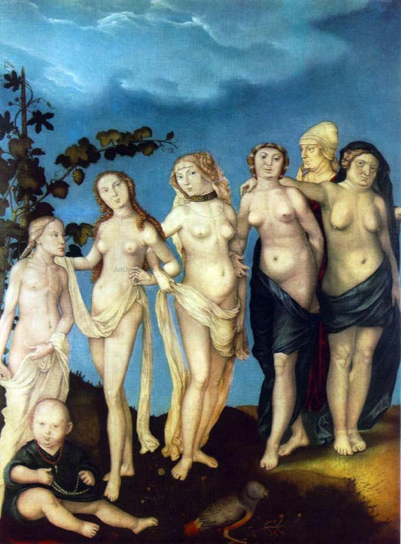  Hans Baldung The Seven Ages of Woman - Art Print