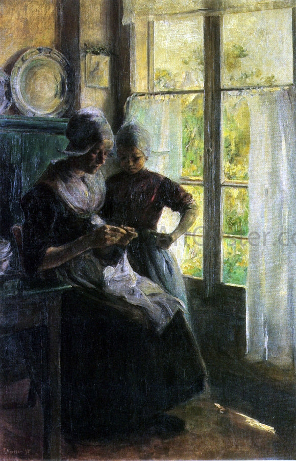  Elizabeth Nourse The Sewing Lesson - Art Print