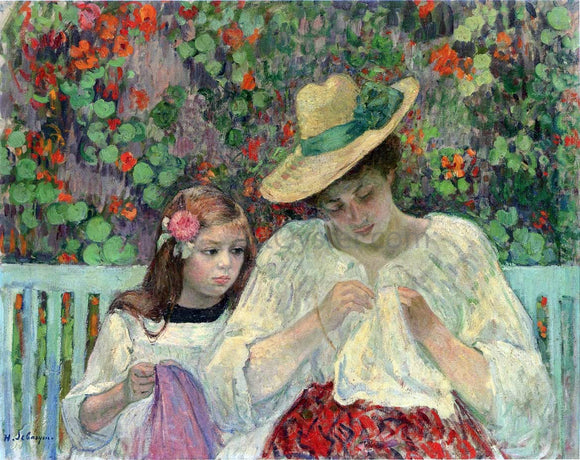  Henri Lebasque The Sewing Lesson - Art Print