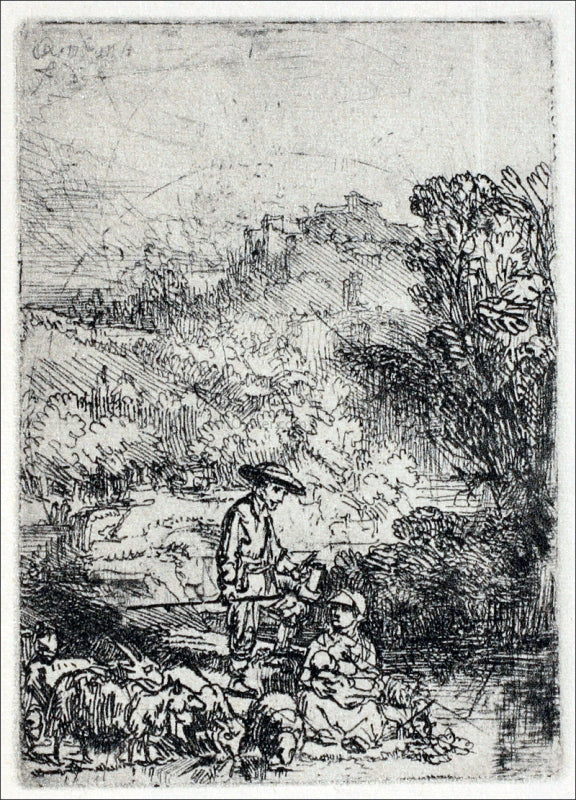  Rembrandt Van Rijn The Shepards in the Woods - Art Print