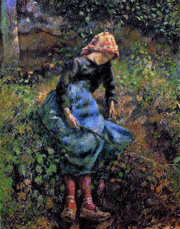  Camille Pissarro The Shepherdess (also known as Young Peasant Girl with Stick) - Art Print