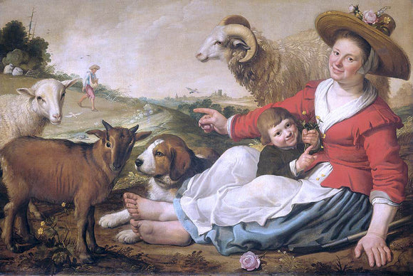  Jacob Gerritsz Cuyp The Shepherdess - Art Print