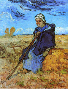  Vincent Van Gogh The Shepherdess (after Millet) - Art Print