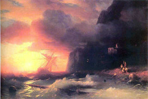  Ivan Constantinovich Aivazovsky The Shipwreck near Mountain of Aphon - Art Print