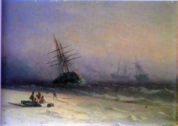  Ivan Constantinovich Aivazovsky The Shipwreck on Northern Sea - Art Print
