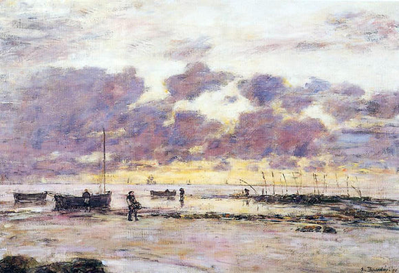  Eugene-Louis Boudin The Shores of Sainte Adresse at Twilight - Art Print