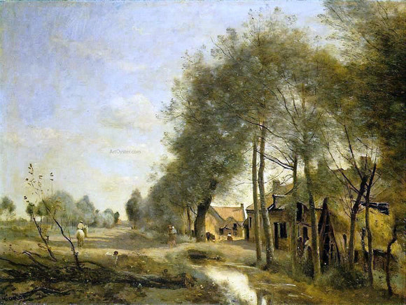 Jean-Baptiste-Camille Corot The Sin-le-Noble Road near Douai - Art Print