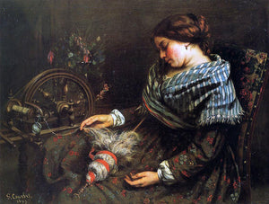  Gustave Courbet The Sleeping Spinner - Art Print