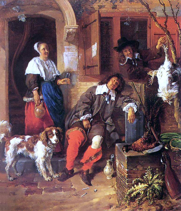  Gabriel Metsu The Sleeping Sportsman - Art Print
