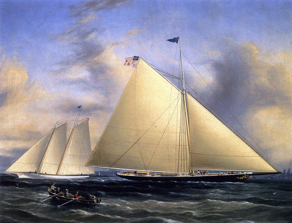  James E Buttersworth The Sloop 'Maria' Racing the Schooner Yacht 'America,' May 1851 - Art Print