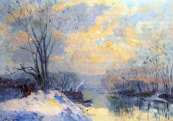  Albert Lebourg The Small Branch of the Seine at Bas Meudon, Snow and Sunlight - Art Print