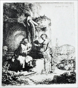  Rembrandt Van Rijn The Samaritan Woman--at the Ruins - Art Print