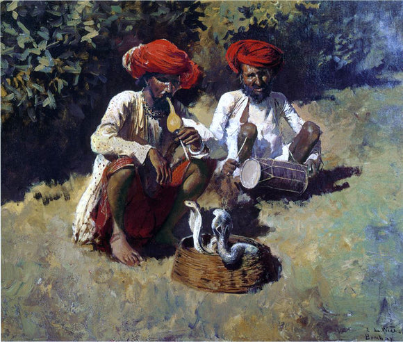  Edwin Lord Weeks The Snake Charmers, Bombay - Art Print