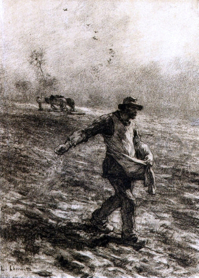  Leon Augustin L'hermitte) The Sower - Art Print