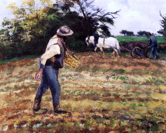  Camille Pissarro The Sower at Montfoucault - Art Print