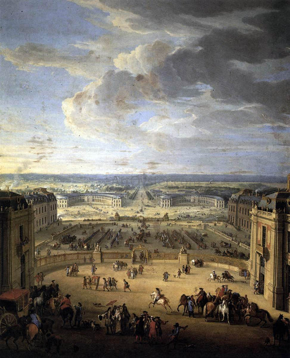  Jean-Baptiste Martin The Stables Viewed from the Chateau at Versailles - Art Print